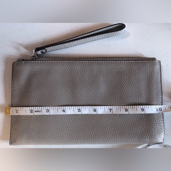 Michael Kors Gray Pebbled Large Wristlet - Picture 8 of 11